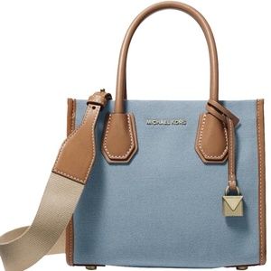 Michael Kors Powder Blue/Gold Canvas